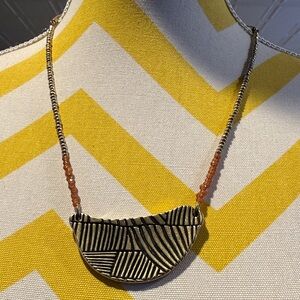 Lucky Brand Gold and Orange Beaded Necklace